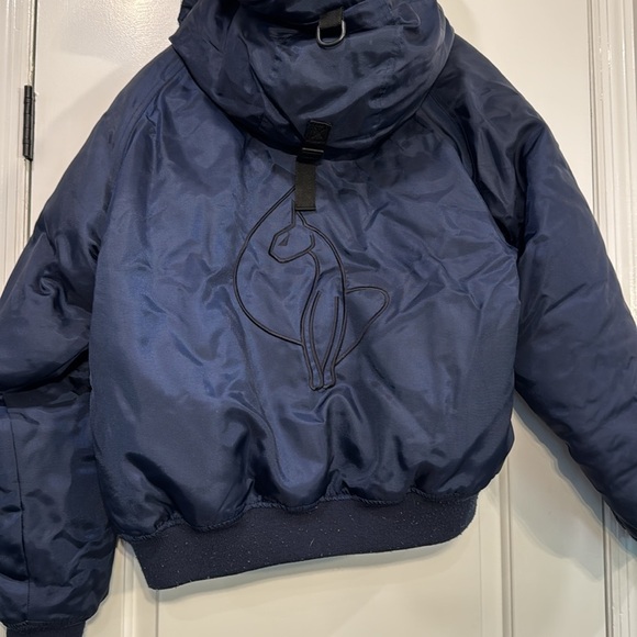 🔵 Vintage Y2K Baby Phat Blue Hooded Bomber Puffer Jacket Size XL - Picture 2 of 13